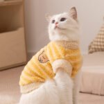 Autumn & Winter Thickened Warm Striped Polar Fleece Harness Sweater, Pet Apparel for Kittens and Dogs