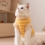 Autumn & Winter Thickened Warm Striped Polar Fleece Harness Sweater, Pet Apparel for Kittens and Dogs - Image 2