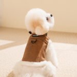 Stylish Versatile Cool Faux Suede Harness Vest, Thickened Warm Pet Apparel for Teddy Dogs, Autumn & Winter Use - Image 2