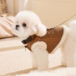 Stylish Versatile Cool Faux Suede Harness Vest, Thickened Warm Pet Apparel for Teddy Dogs, Autumn & Winter Use - Image 3