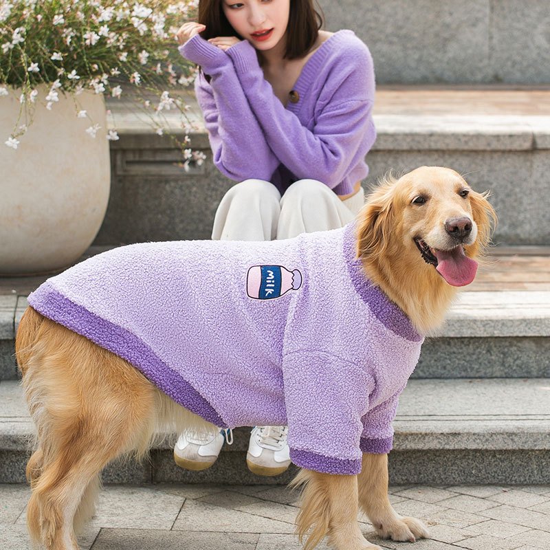 主图_01 Autumn & Winter 2-Legged Fleece Dog Hoodie for Medium & Large Breeds (Golden Retriever, Samoyed) - Image 1