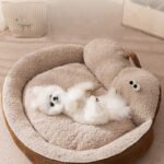 Winter Warm Pet Bed with Neck Support Pillow, Tall & Thick Big-Eye Cute Pet Nest for Dogs & Cats, Washable Pet Mat for Cold Weather - Image 2