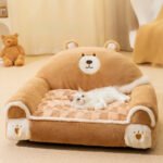 Winter & Autumn Pet Sofa Bed, Faux Rabbit Fur Warm Cat Couch, All-Season Universal Cat & Dog Bed - Image 2