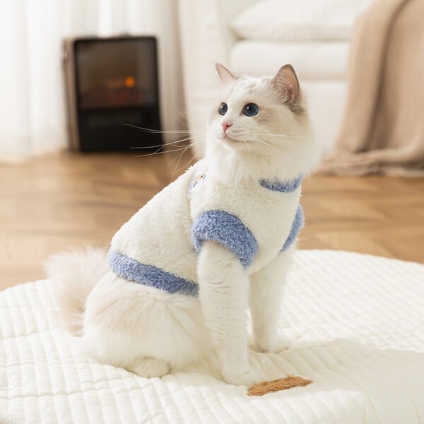 New Arrival Autumn & Winter Cat Warm Fleece Jacket, Minimalist Koala Patch 2-Leg Apparel for Kittens & Adult Cats