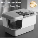 New Arrival Hooded Corridor Cat Litter Box, Fully Enclosed Anti-Splashing Kitty Toilet with Lift-Up Lid