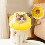 Felt Elizabethan Collar for Cats & Dogs, Lightweight Adjustable Pet Cone, Post-Surgery Anti-Licking