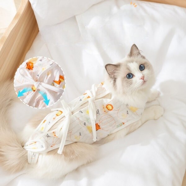 Cat Recovery Suit, Breathable Post-Surgery Medication & Weaning Apparel for Female Cats, Anti-Licking Pet Sanitary Garment
