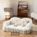 Thickened Warm Tiger-Striped Latex Pet Sofa Bed for Cats & Dogs, Winter Cat Nest with Latex Mat for Sleeping - Image 2