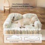 Thickened Warm Tiger-Striped Latex Pet Sofa Bed for Cats & Dogs, Winter Cat Nest with Latex Mat for Sleeping - Image 3