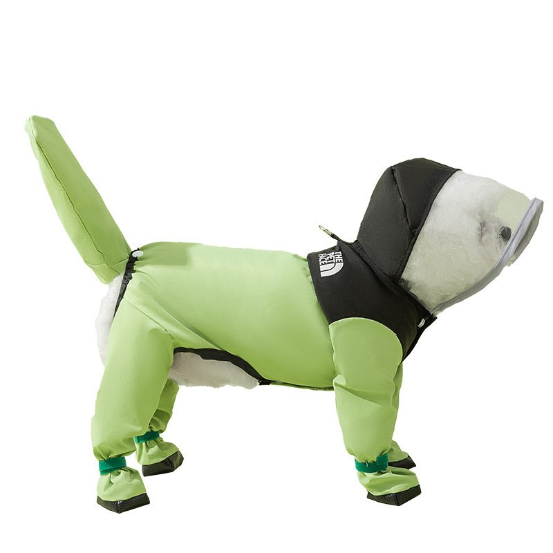 主图_4 Full-Body Waterproof 4-Legged Dog Raincoat for Small Dogs, Dirt-Resistant Pet Apparel for Rainy Days - Image 1