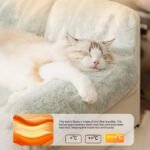 Thickened Warm Tiger-Striped Latex Pet Sofa Bed for Cats & Dogs, Winter Cat Nest with Latex Mat for Sleeping - Image 4
