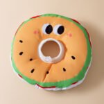 Cartoon Hamburger Pattern Cat Elizabethan Collar, Adjustable Post-Sterilization Anti-Licking Recovery Cone for Cats - Image 5