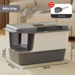 New Arrival Hooded Corridor Cat Litter Box, Fully Enclosed Anti-Splashing Kitty Toilet with Lift-Up Lid - Image 5