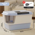 New Arrival Hooded Corridor Cat Litter Box, Fully Enclosed Anti-Splashing Kitty Toilet with Lift-Up Lid - Image 6
