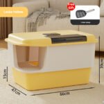 New Arrival Hooded Corridor Cat Litter Box, Fully Enclosed Anti-Splashing Kitty Toilet with Lift-Up Lid - Image 7